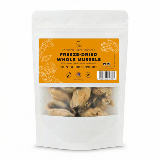 Freeze-Dried Whole Green Lipped Mussels Treats 50g for Cats &amp; Dogs